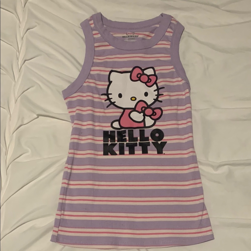 Hello Kitty Pink and Purple Striped Tank Top